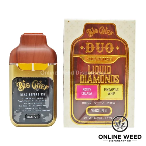 Big Chief Duo 2g All-In-One Disposable Vape – Berry Colada + Pineapple Whip