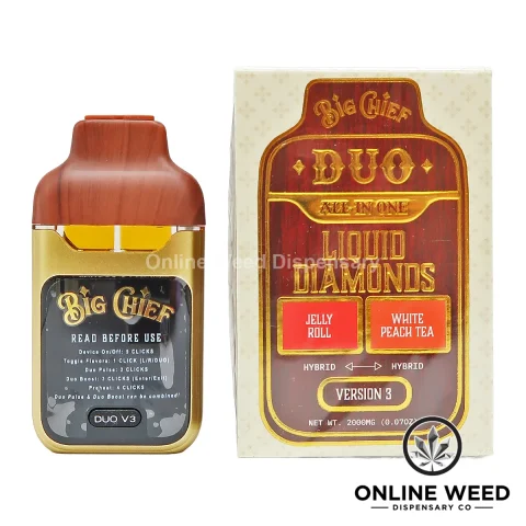 Big Chief Duo 2g All-In-One Disposable Vape – Jelly Roll + White Peach Tea