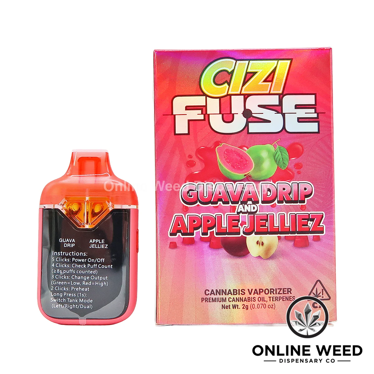 Cizi Fuse 2g Disposable Vape – Guava Drip + Apple Jelliez