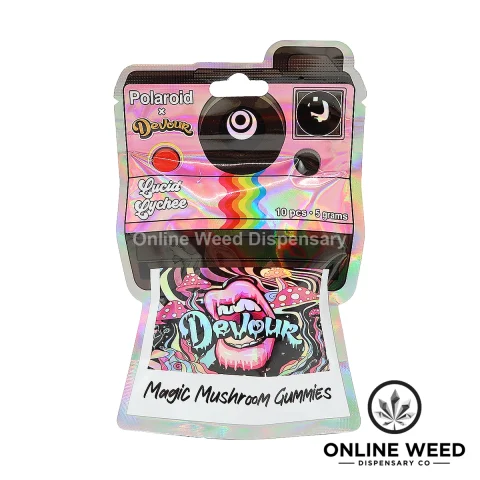 Polaroid x Devour 5g Shroom Gummies – Lucid Lychee
